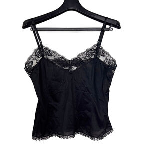 Vintage Camisole By Mel-Lin, XL 100% Nylon and Lace Made In USA Whimsigoth Sissy